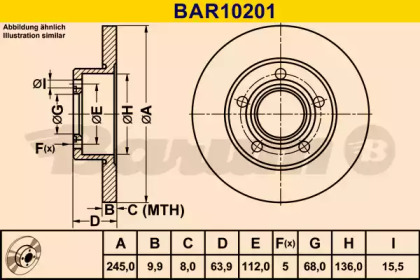 Тормозной диск BARUM BAR10201