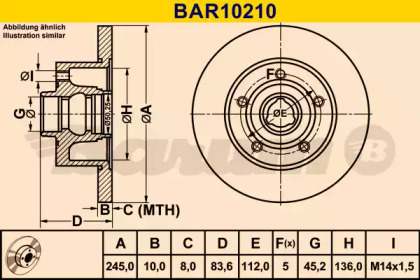 Тормозной диск BARUM BAR10210