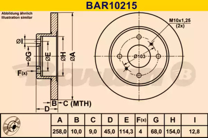 Тормозной диск BARUM BAR10215