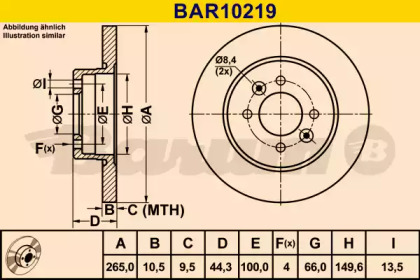 Тормозной диск BARUM BAR10219