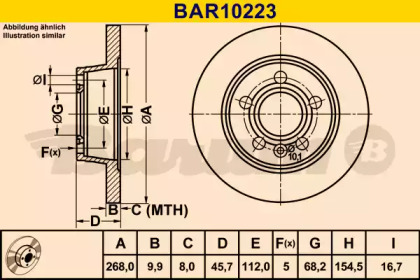 Тормозной диск BARUM BAR10223