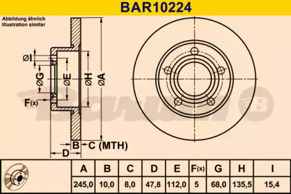 Тормозной диск BARUM BAR10224