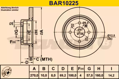 Тормозной диск BARUM BAR10225