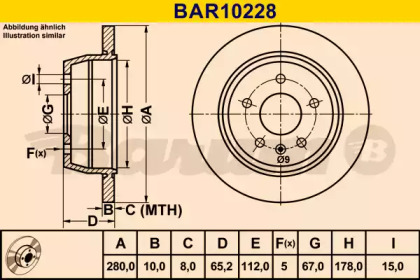 Тормозной диск BARUM BAR10228