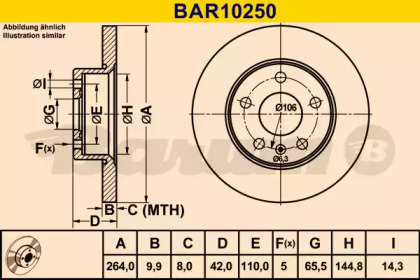 Тормозной диск BARUM BAR10250