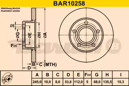 Тормозной диск BARUM BAR10258