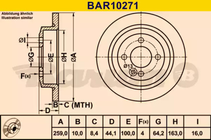 Тормозной диск BARUM BAR10271