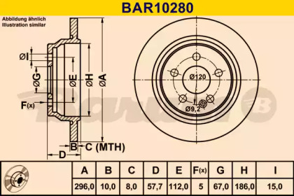 Тормозной диск BARUM BAR10280