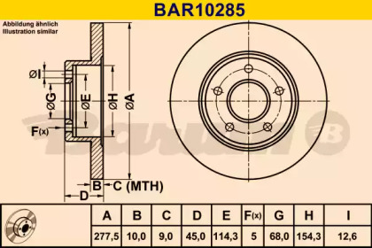 Тормозной диск BARUM BAR10285