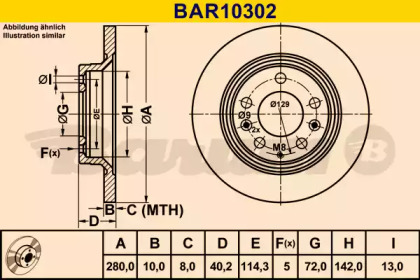 Тормозной диск BARUM BAR10302