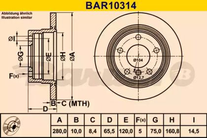 Тормозной диск BARUM BAR10314