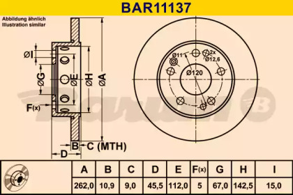 Тормозной диск BARUM BAR11137