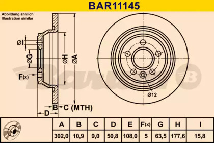 Тормозной диск BARUM BAR11145