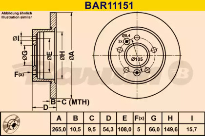 Тормозной диск BARUM BAR11151