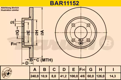 Тормозной диск BARUM BAR11152