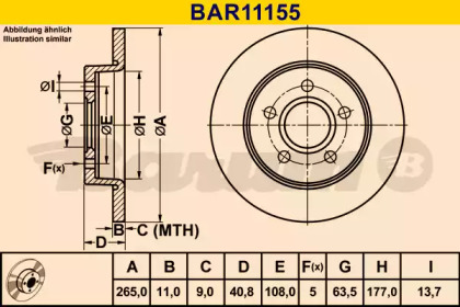 Тормозной диск BARUM BAR11155