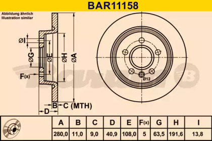 Тормозной диск BARUM BAR11158