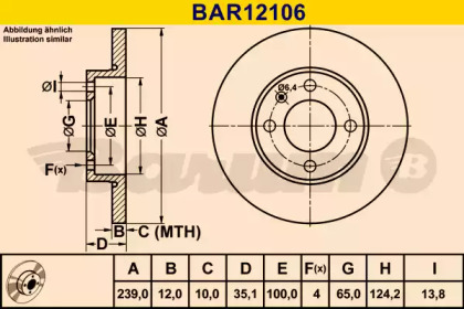 Тормозной диск BARUM BAR12106