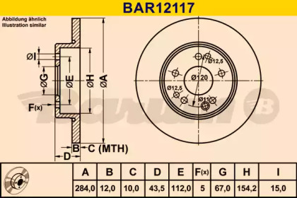 Тормозной диск BARUM BAR12117