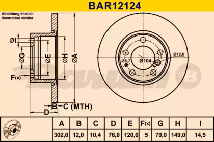 Тормозной диск BARUM BAR12124