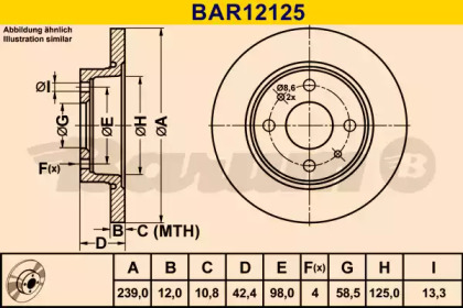 Тормозной диск BARUM BAR12125