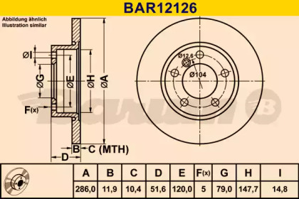 Тормозной диск BARUM BAR12126