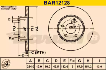 Тормозной диск BARUM BAR12128