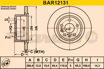 Тормозной диск BARUM BAR12131