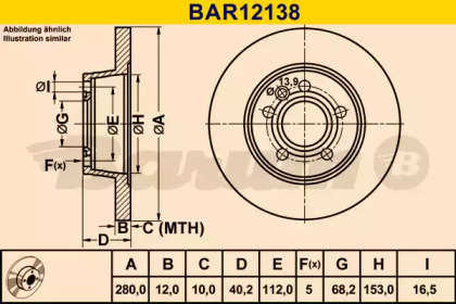 Тормозной диск BARUM BAR12138