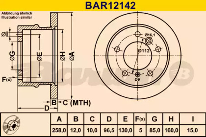 Тормозной диск BARUM BAR12142