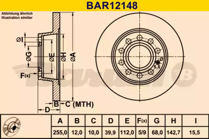 Тормозной диск BARUM BAR12148