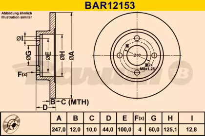 Тормозной диск BARUM BAR12153