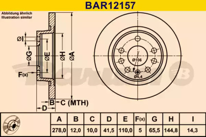 Тормозной диск BARUM BAR12157