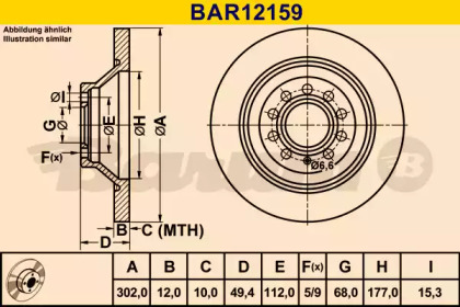 Тормозной диск BARUM BAR12159