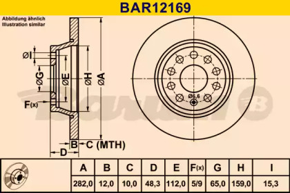 Тормозной диск BARUM BAR12169