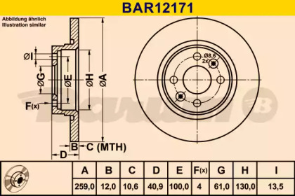 Тормозной диск BARUM BAR12171