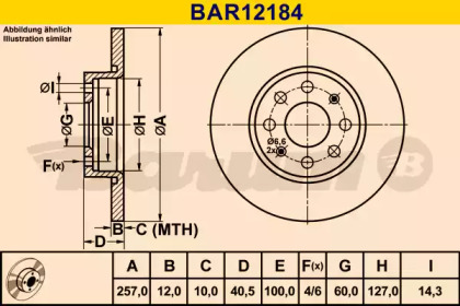 Тормозной диск BARUM BAR12184