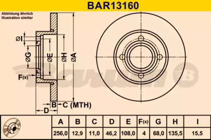 Тормозной диск BARUM BAR13160