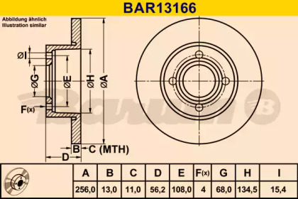 Тормозной диск BARUM BAR13166