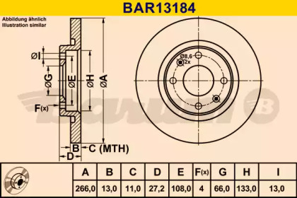 Тормозной диск BARUM BAR13184