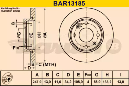 Тормозной диск BARUM BAR13185