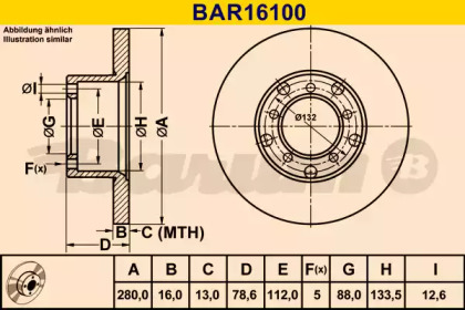 Тормозной диск BARUM BAR16100