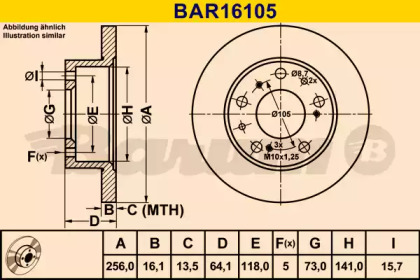 Тормозной диск BARUM BAR16105