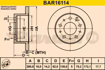 Тормозной диск BARUM BAR16114