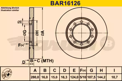 Тормозной диск BARUM BAR16126