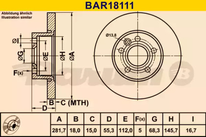 Тормозной диск BARUM BAR18111