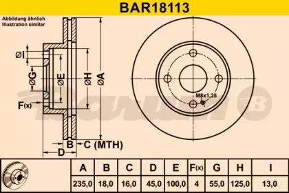 Тормозной диск BARUM BAR18113