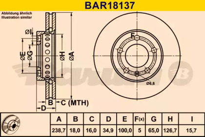 Тормозной диск BARUM BAR18137