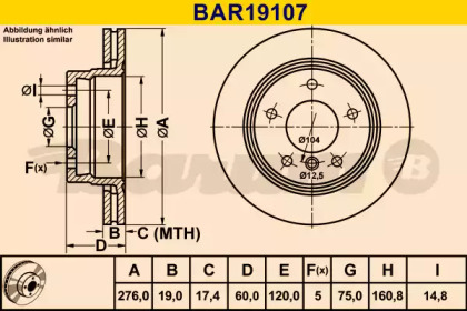 Тормозной диск BARUM BAR19107