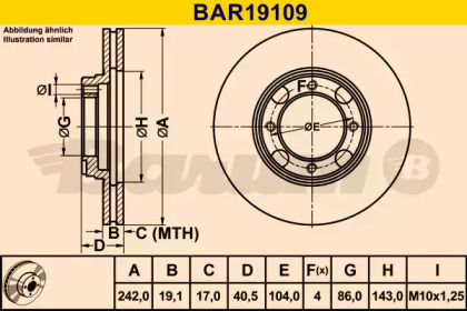 Тормозной диск BARUM BAR19109